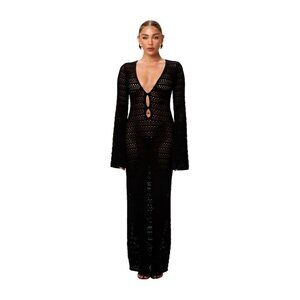Crochet Keyhole Maxi Dress Petite by Naked Wardrobe